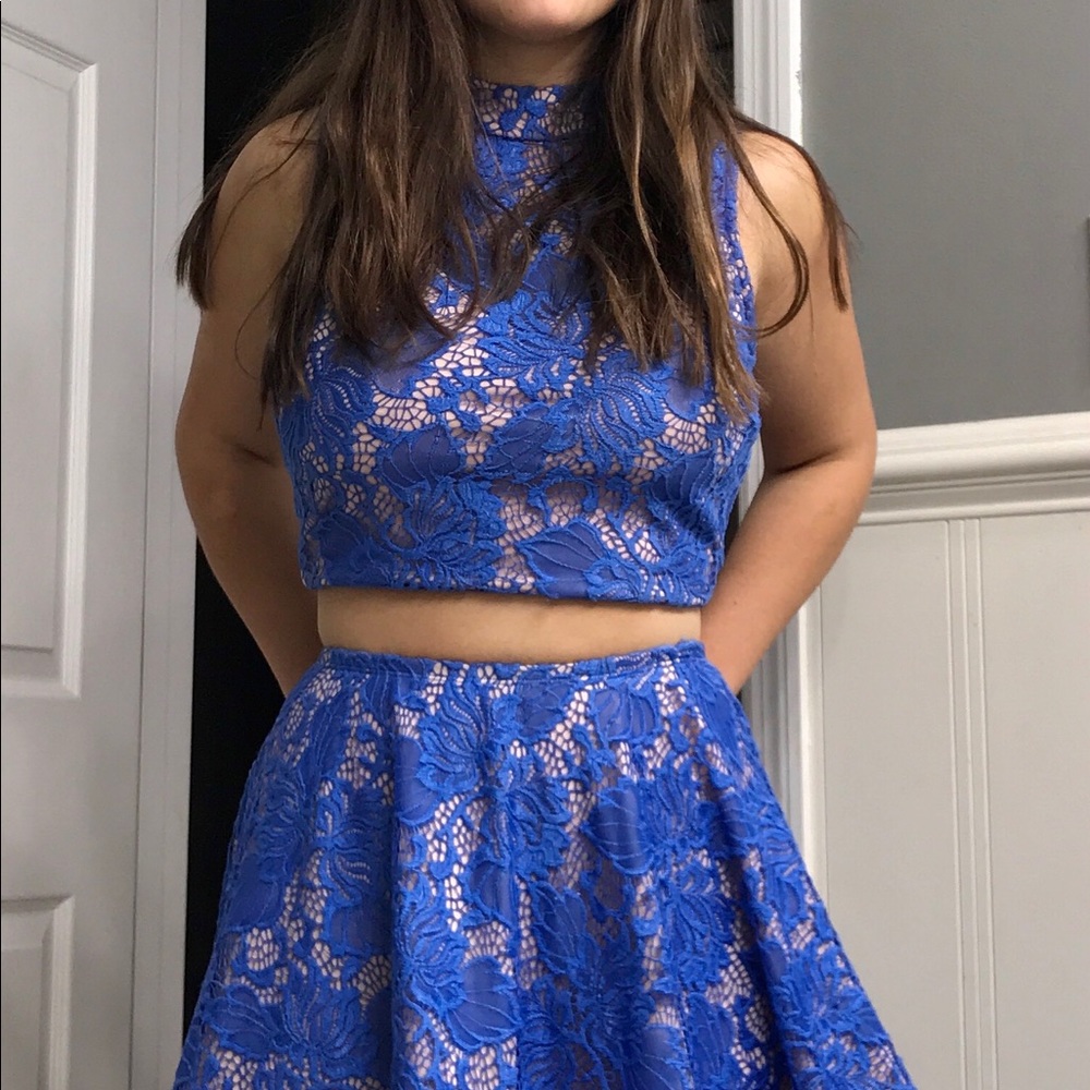 Jodi Kristopher Size 5 formal two piece Blue Dress